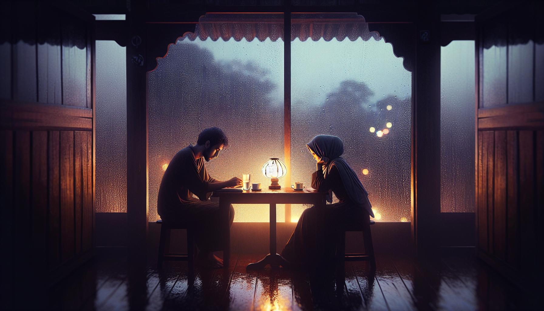 雨のカフェ